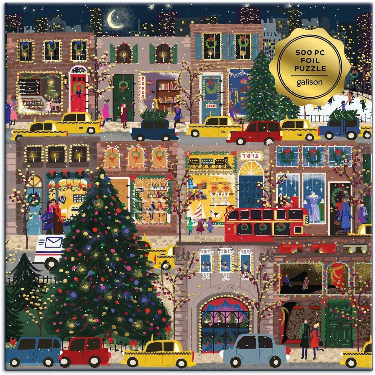 Winter Lights 500 Piece Foil Holiday Puzzle by Galison