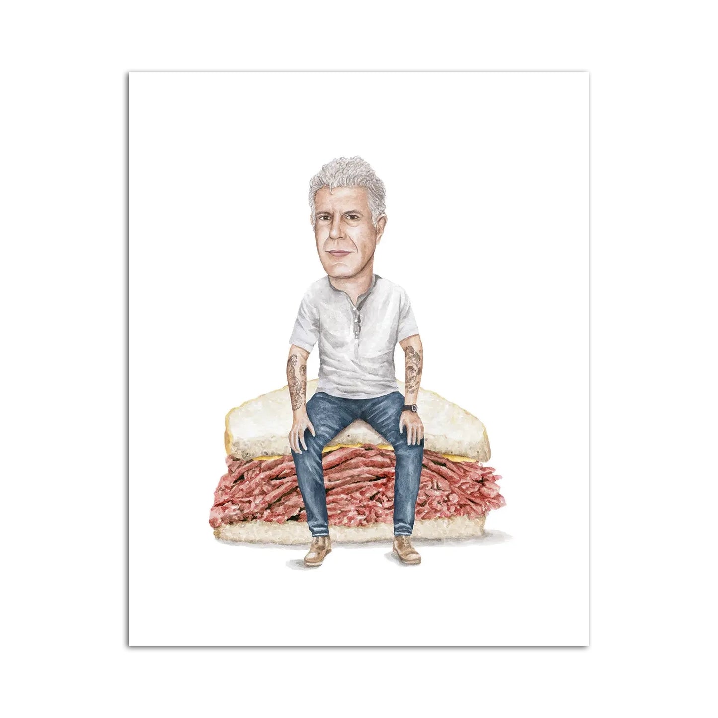 Anthony Bourdain on Pastrami 8" x 10" Archival Print