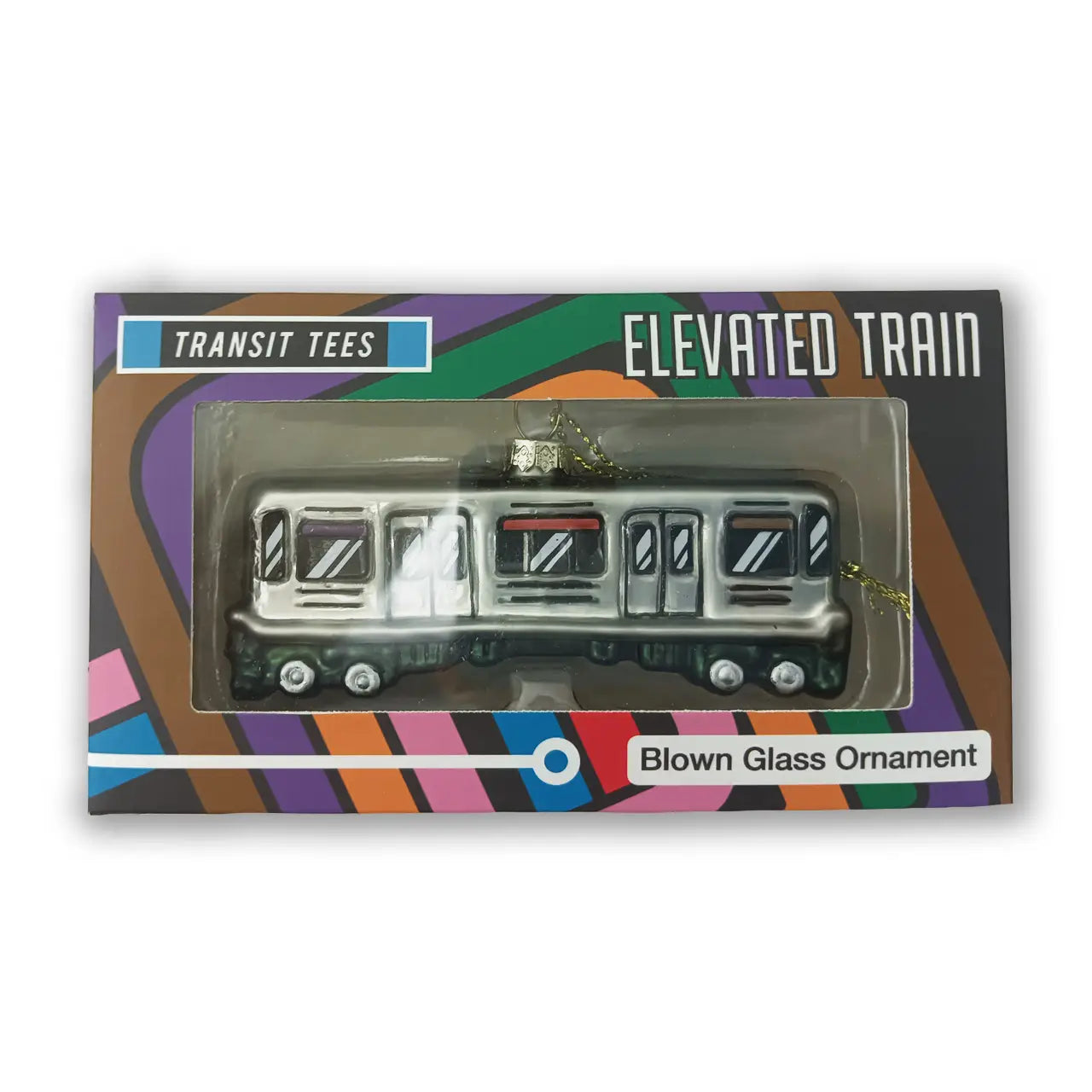 Chicago El Train Blown Glass Ornament