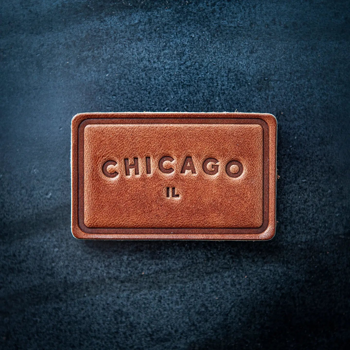 Chicago Illinois Leather Block Magnet