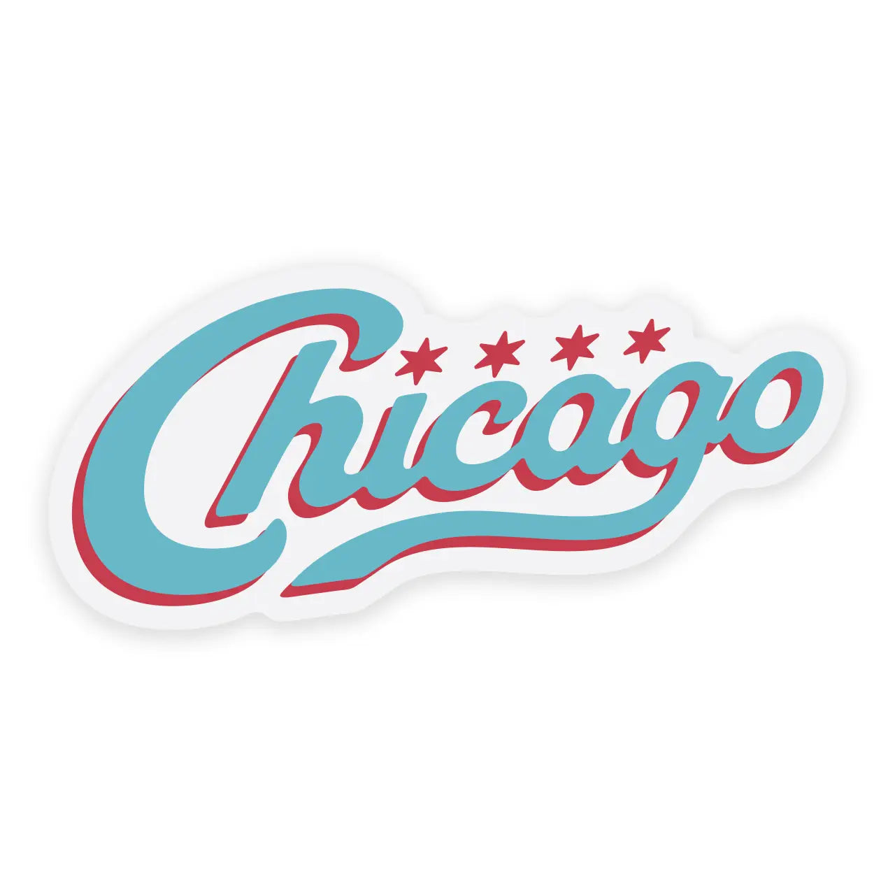 Chicago Vintage Script Die Cut Sticker