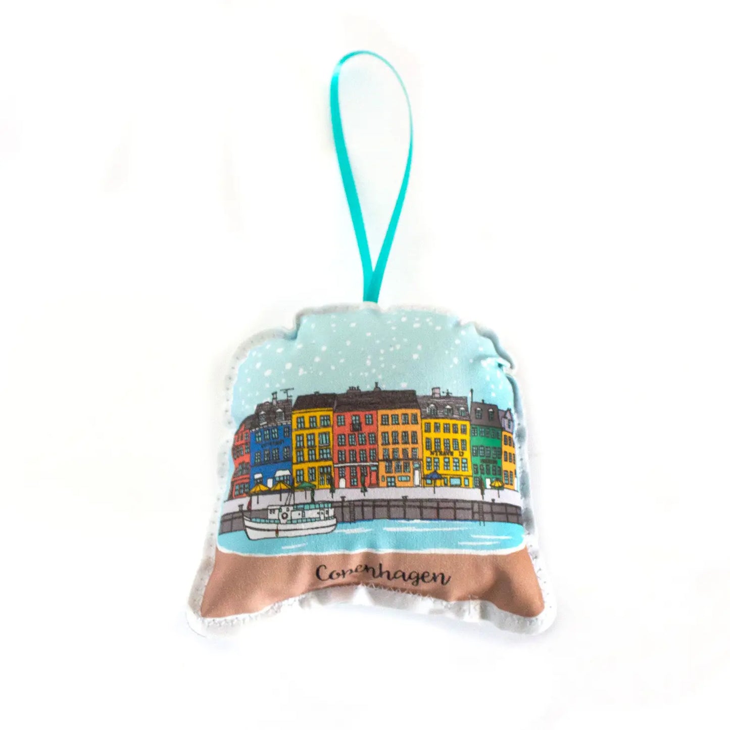 Copenhagen Snow Globe Travel Stuffed Ornament