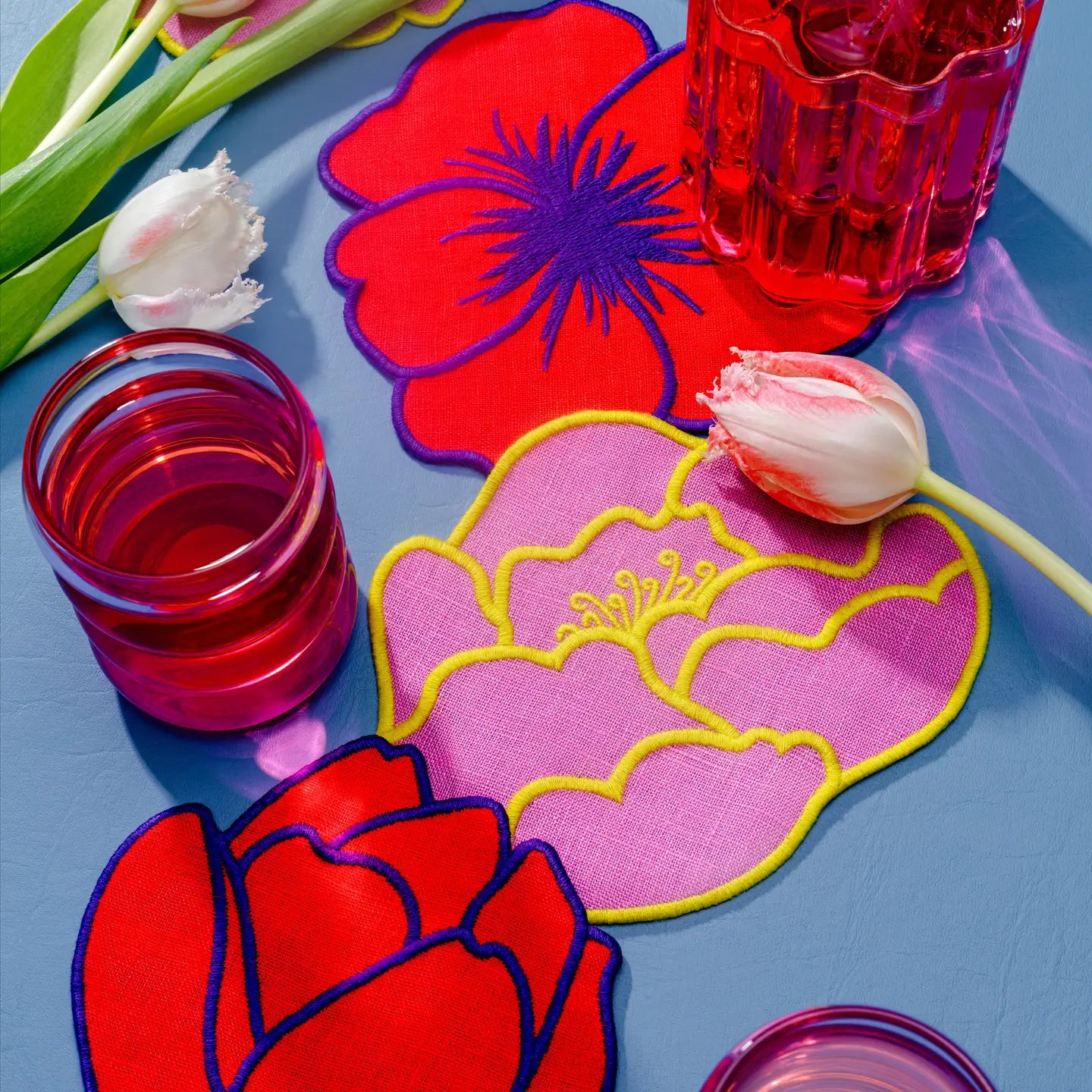 Flower Cocktail Napkins (Set of 4)