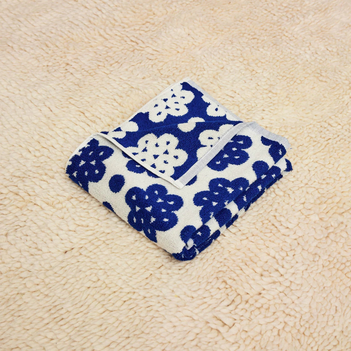 Terrycloth Navy Pattern Hand Towel