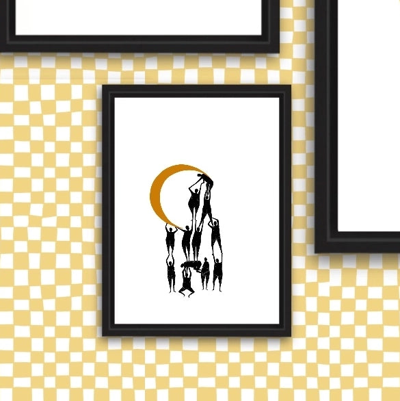 Moon (Helping Each Other) 5" x 7" Art Print