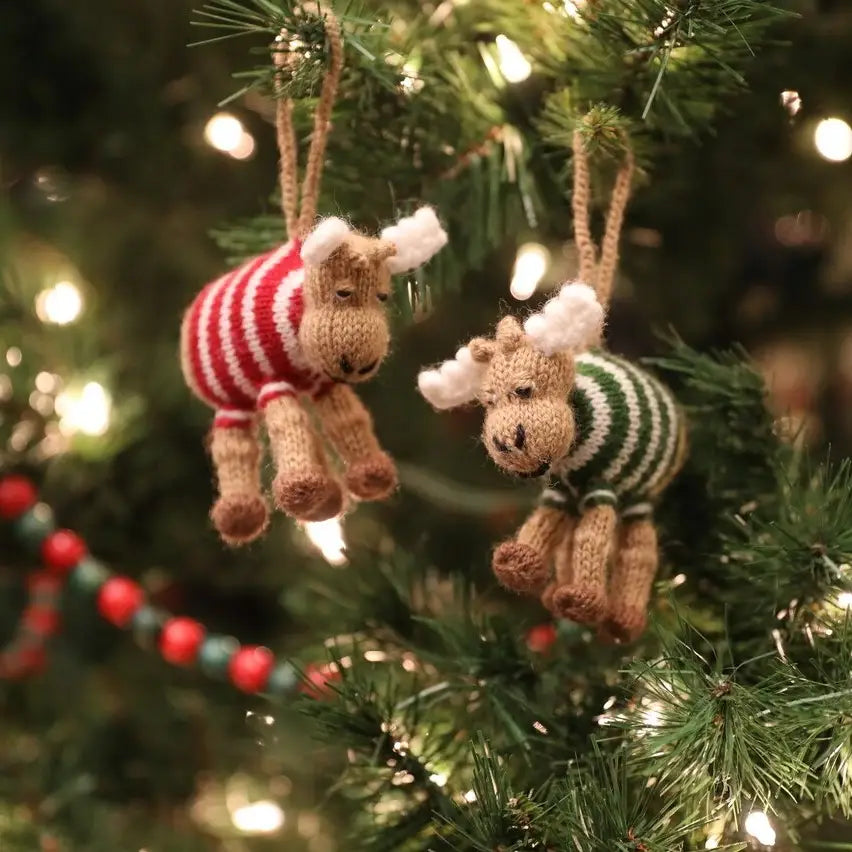Moose in a Sweater Knit Ornament