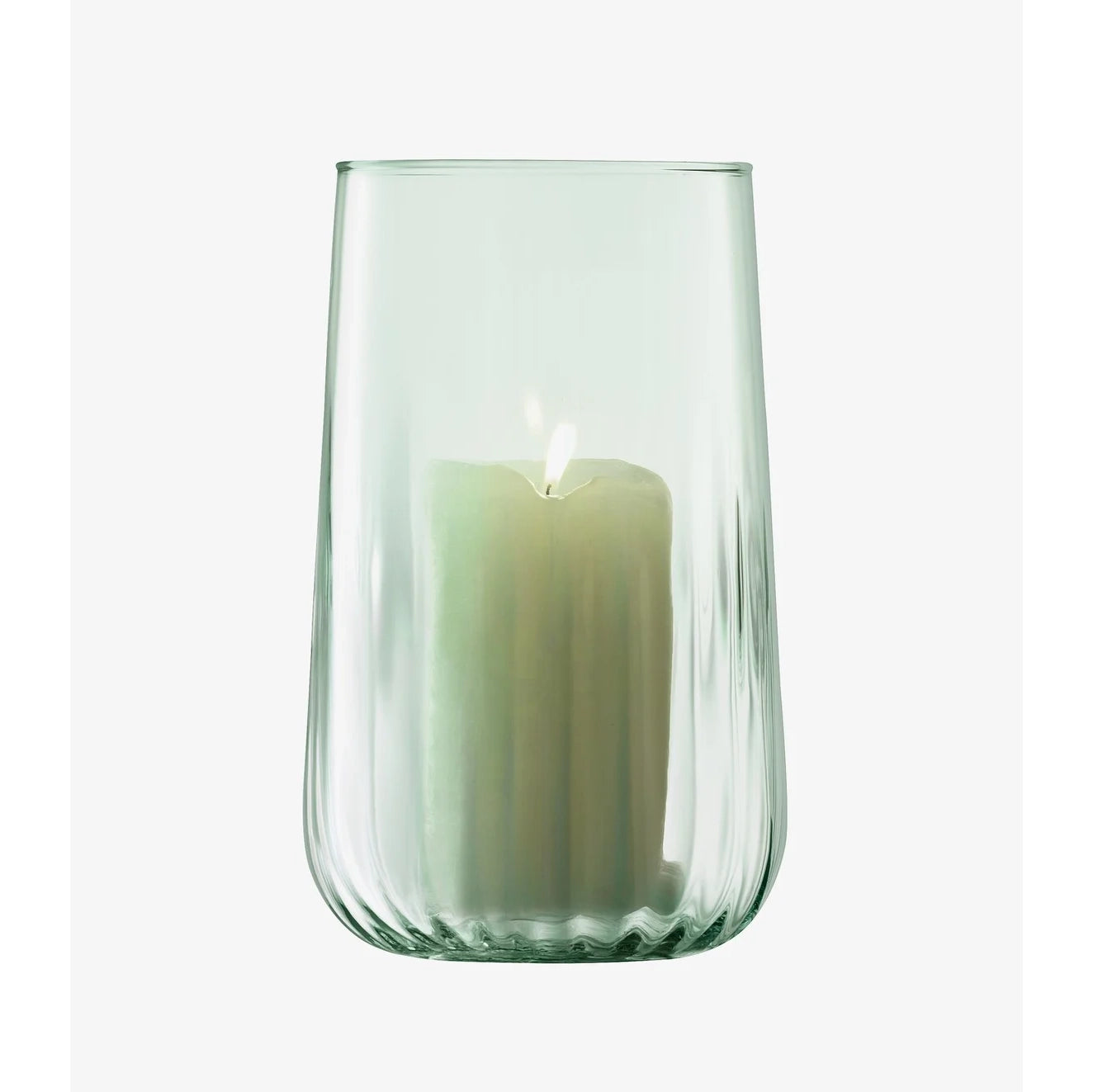 Recycled Ribbed Glass Vase