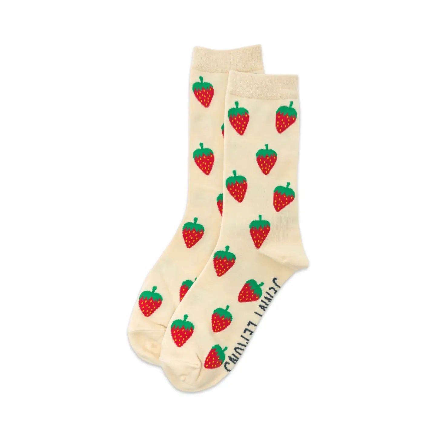 Strawberry Cotton Blend Crew Socks