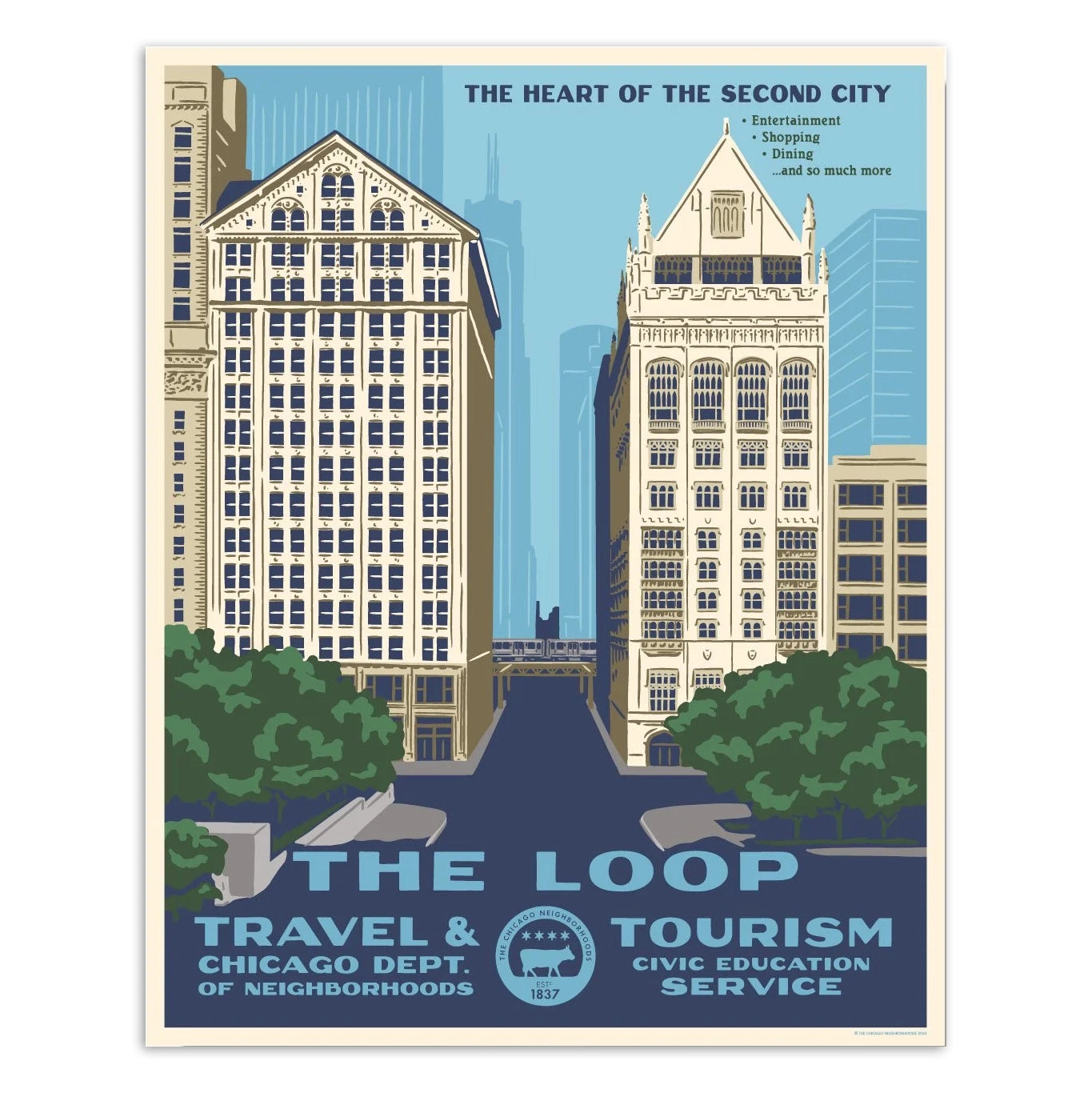 Chicago's The Loop 16" x 20" Tourism Poster