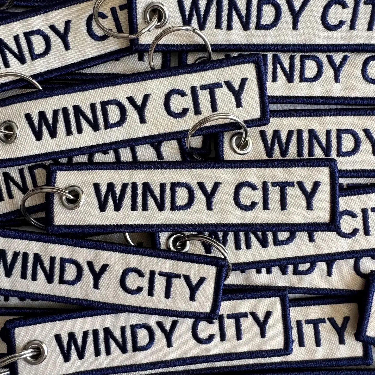 Windy City Embroidered Keychain