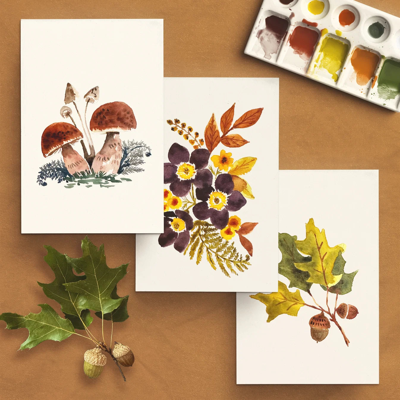 Woodland Botanicals Watercolor Painting Kit