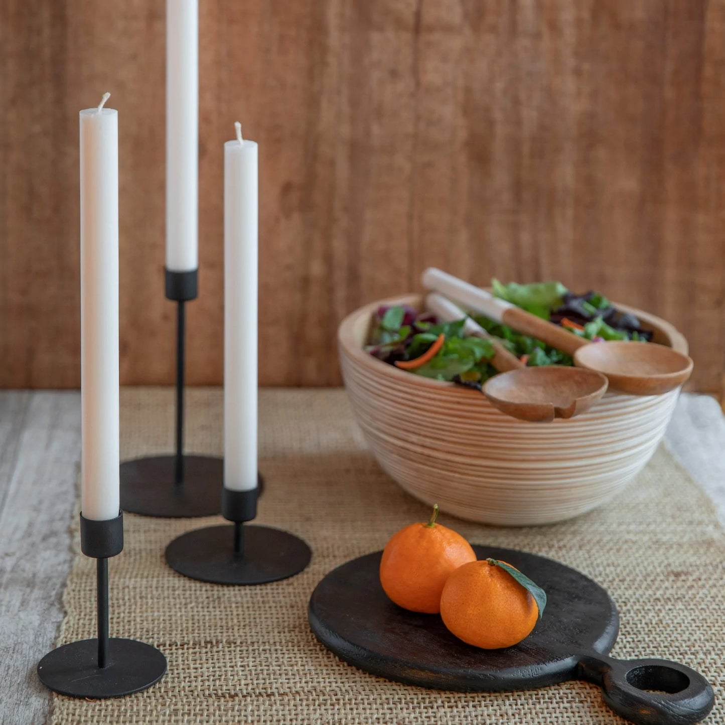 Black Metal Simple Taper Candlestick