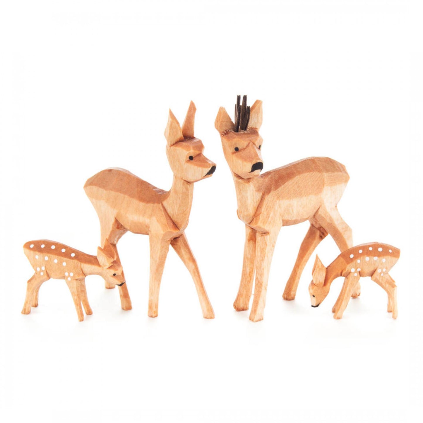 Deer Hand Carved Wood Figure