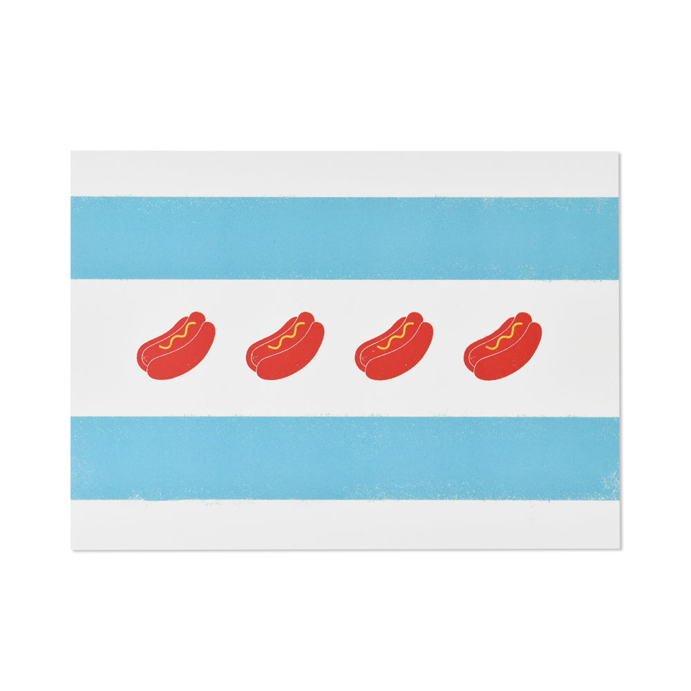 Spirit of Chicago Hot Dog Flag Postcard
