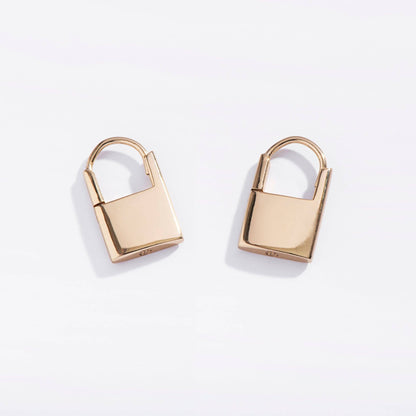Padlock Huggie Hoops