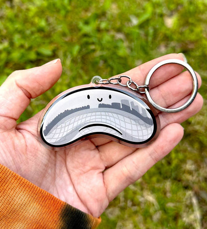 Chicago Bean (Cloud Gate) Smiley Face Keychain
