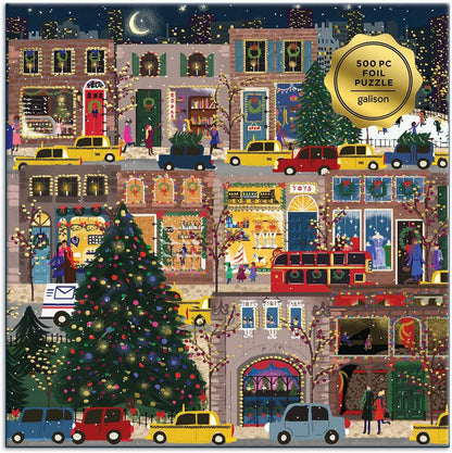 Winter Lights 500 Piece Foil Holiday Puzzle by Galison
