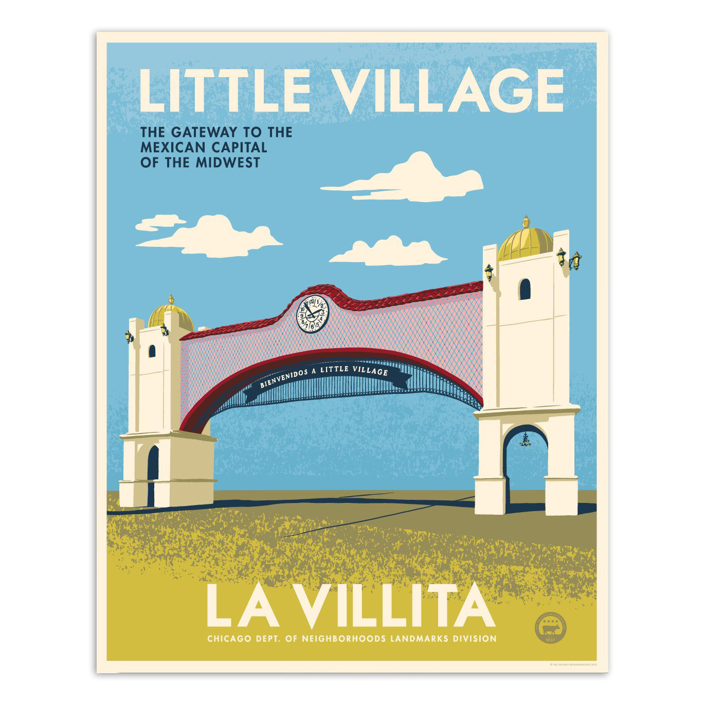 Chicago Neighborhood WPA-Style Tourism 16" x 20" Poster