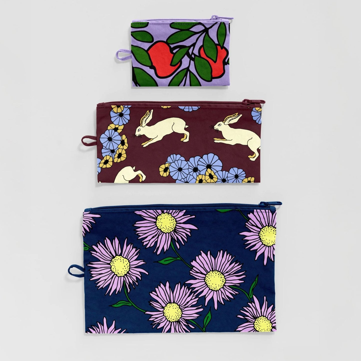 Heavyweight Nylon Flat Zip Pouches (Set of 3)