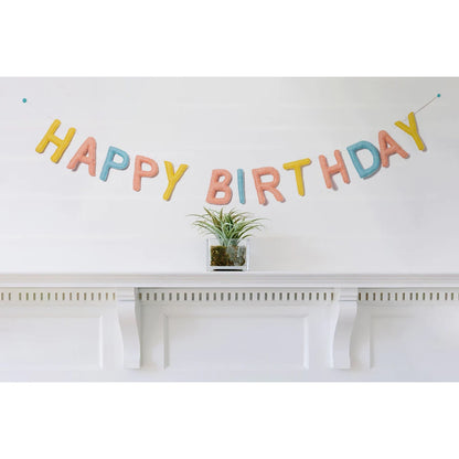 Happy Birthday Pastel Felt Garland Banner