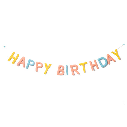 Happy Birthday Pastel Felt Garland Banner