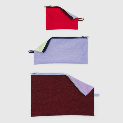 Heavyweight Nylon Flat Zip Pouches (Set of 3)
