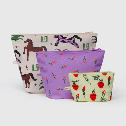 Heavyweight Nylon Travel Go Pouches (Set of 3)