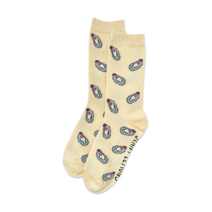 Oyster Cotton Blend Crew Socks