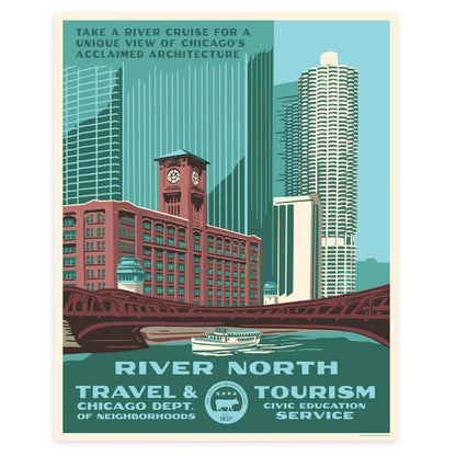 Chicago Neighborhood WPA-Style Tourism 16" x 20" Poster