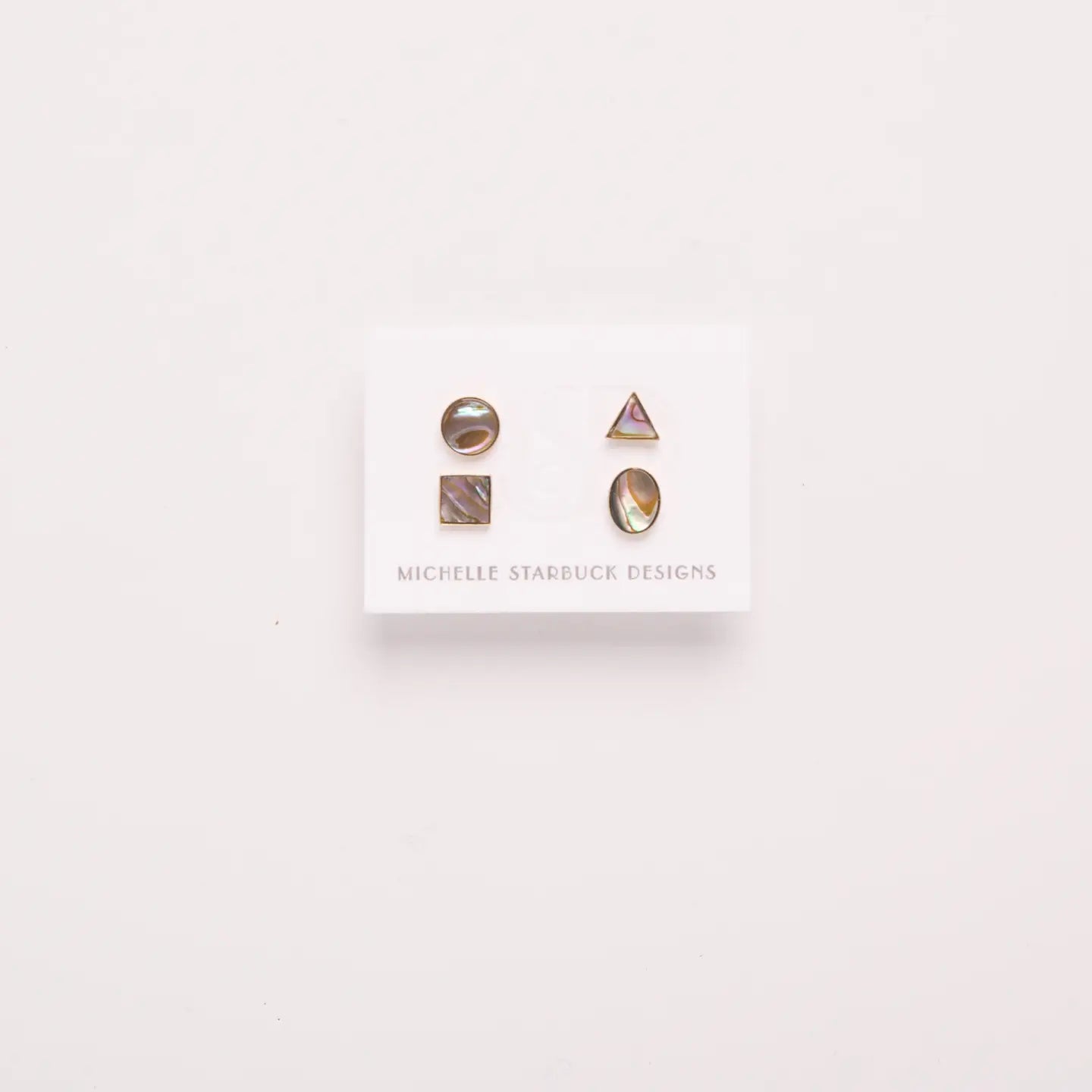 Abalone Mismatched Shapes Stud Earrings
