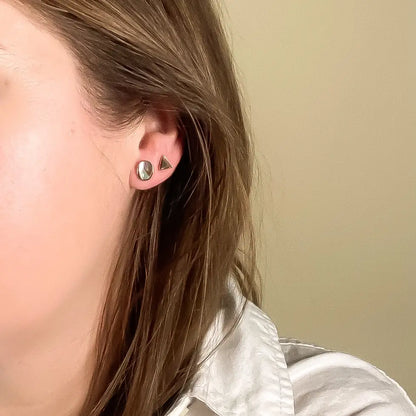 Abalone Mismatched Shapes Stud Earrings