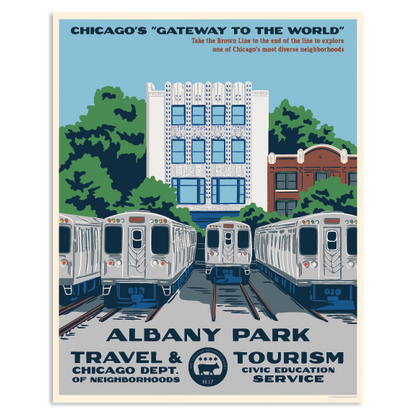 Chicago Neighborhood WPA-Style Tourism 16" x 20" Poster