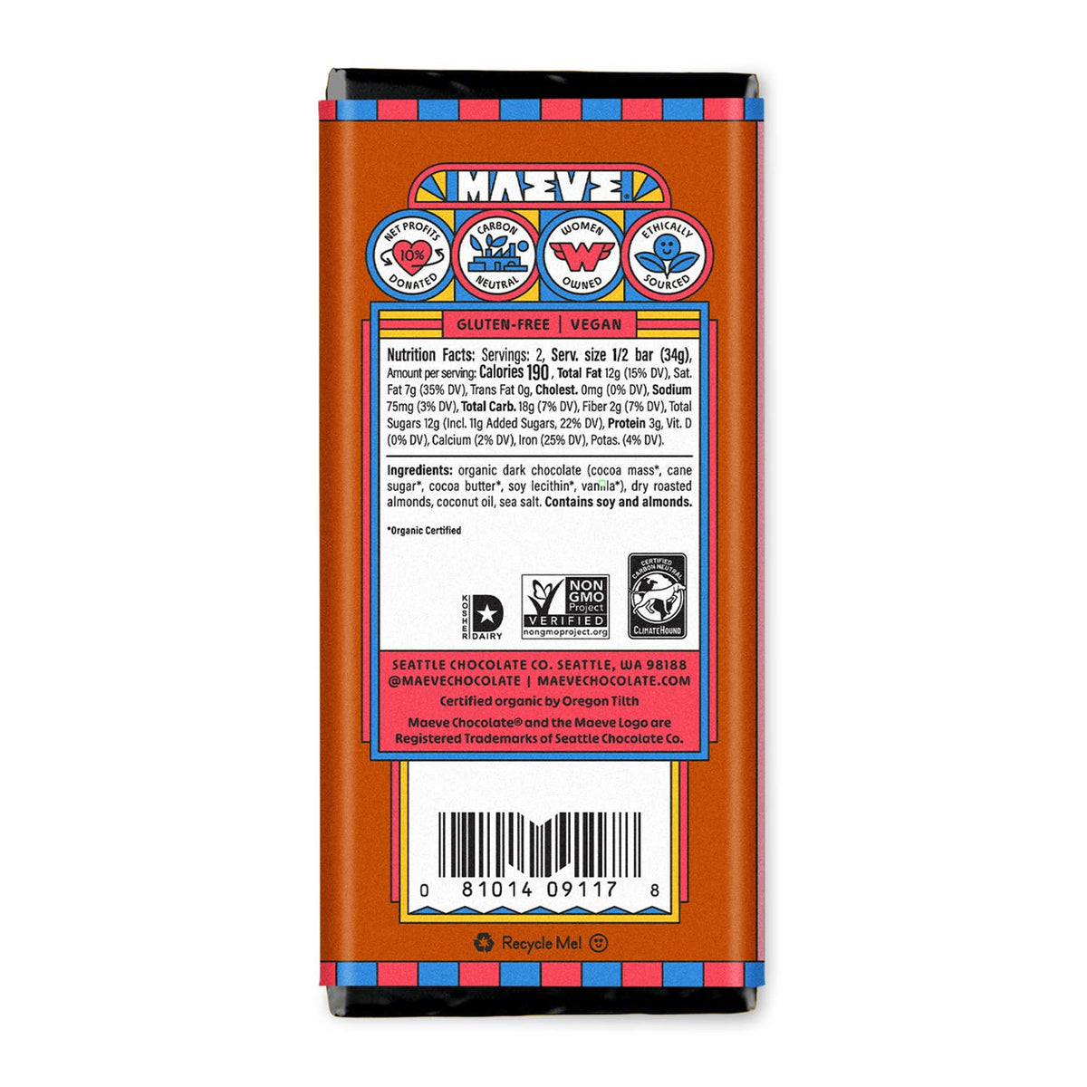 Almonds Ahoy Dark Chocolate Truffle Bar