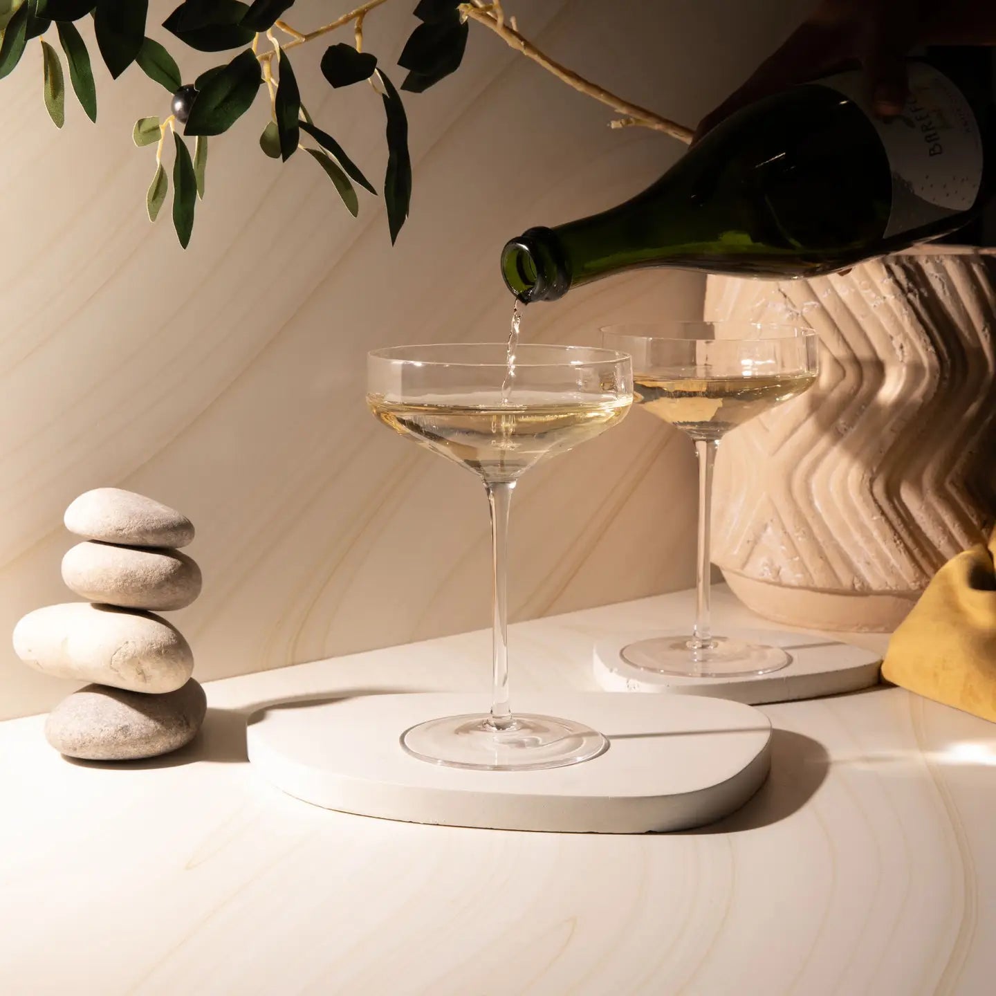 Angled Champagne Coupe or Martini Glasses (Set of 2 or 4)