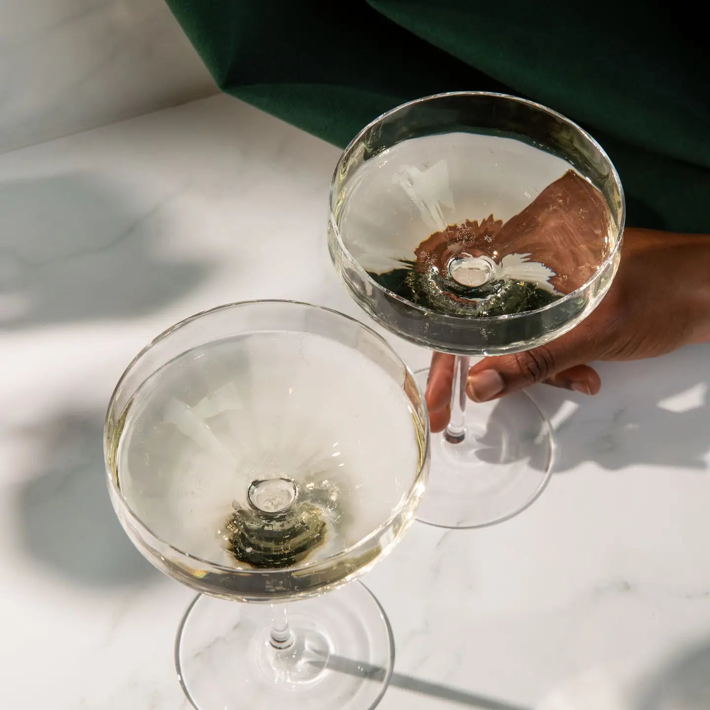 Angled Champagne Coupe or Martini Glasses (Set of 2 or 4)