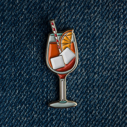 Aperol Spritz Cocktail Enamel Pin