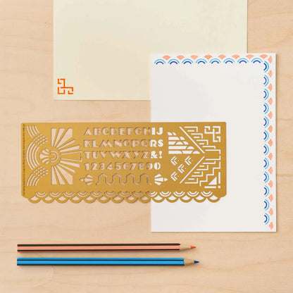 Art Deco Themed Design & Craft Drawing Stencil