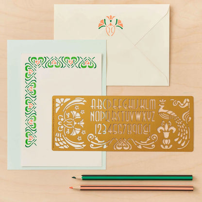 Art Nouveau Themed Design & Craft Drawing Stencil