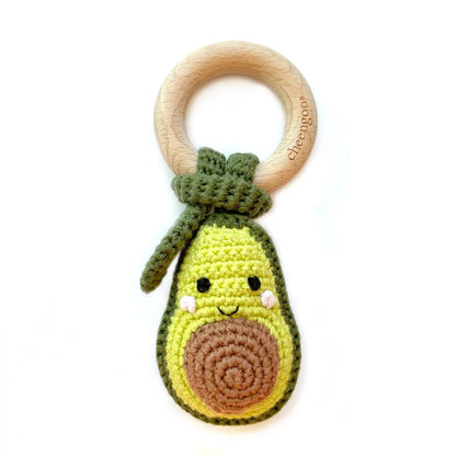 Crocheted Baby Rattle and Teether Ring