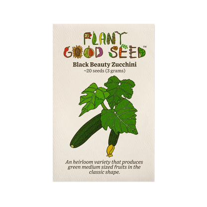 Organic Black Beauty Zucchini Seed Packet