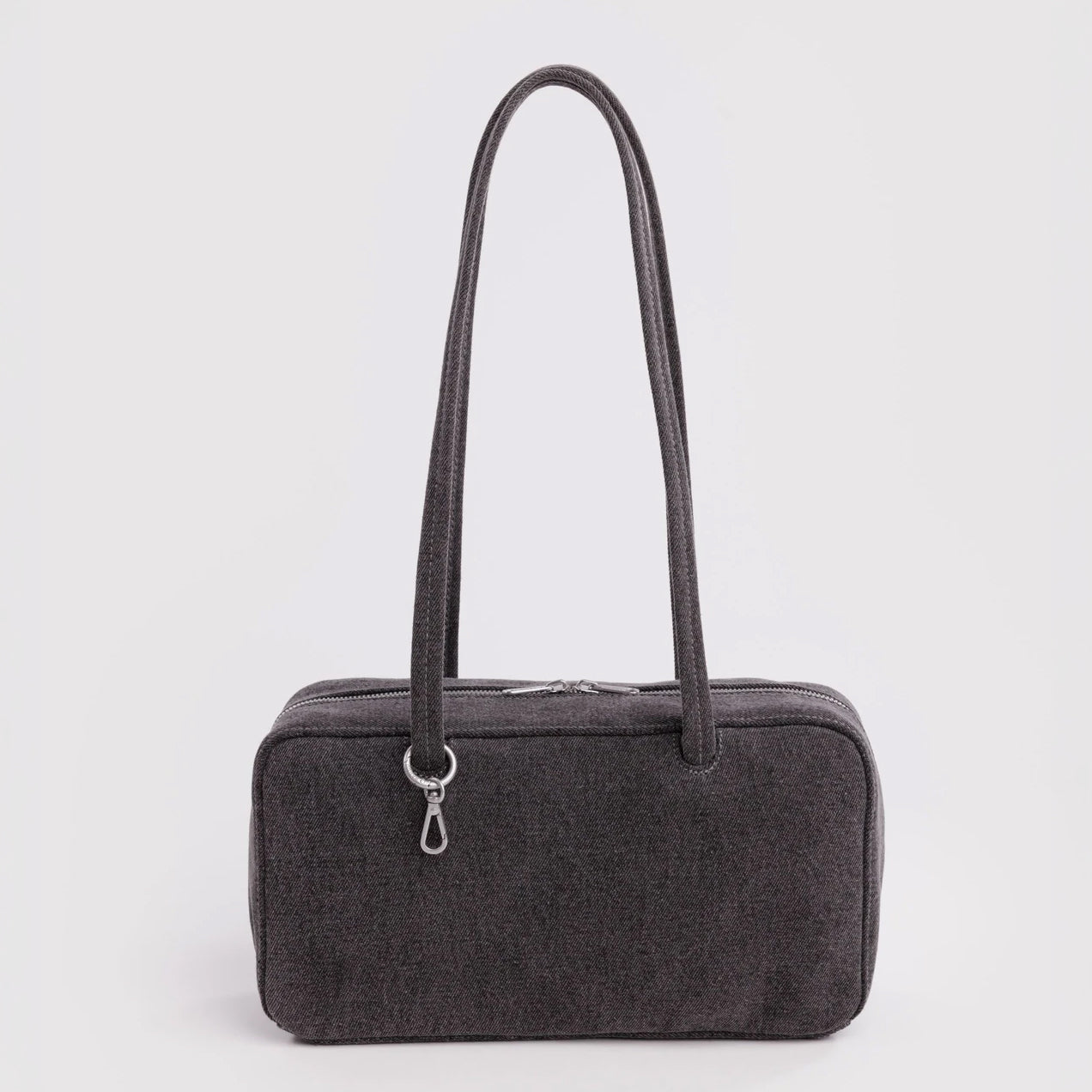 Washed Black Denim Bowler Bag