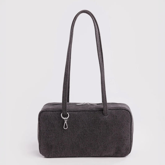Washed Black Denim Bowler Bag