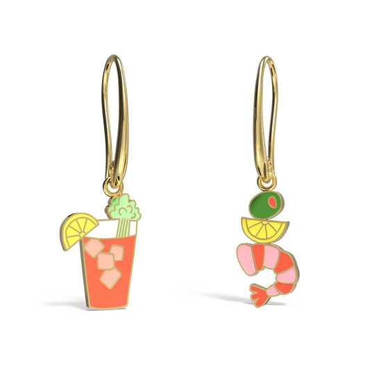 Bloody Mary 18k Gold Gilt Enamel Earrings