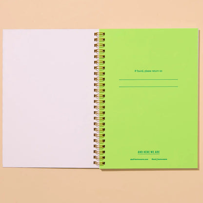 Blue Cat Patterned Spiral Bound Letterpress Notebook