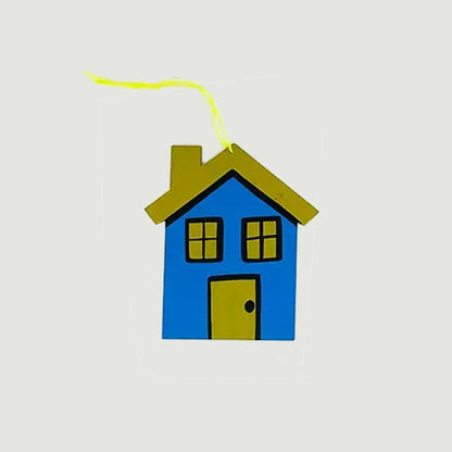 House Hand Painted Wood Ornament