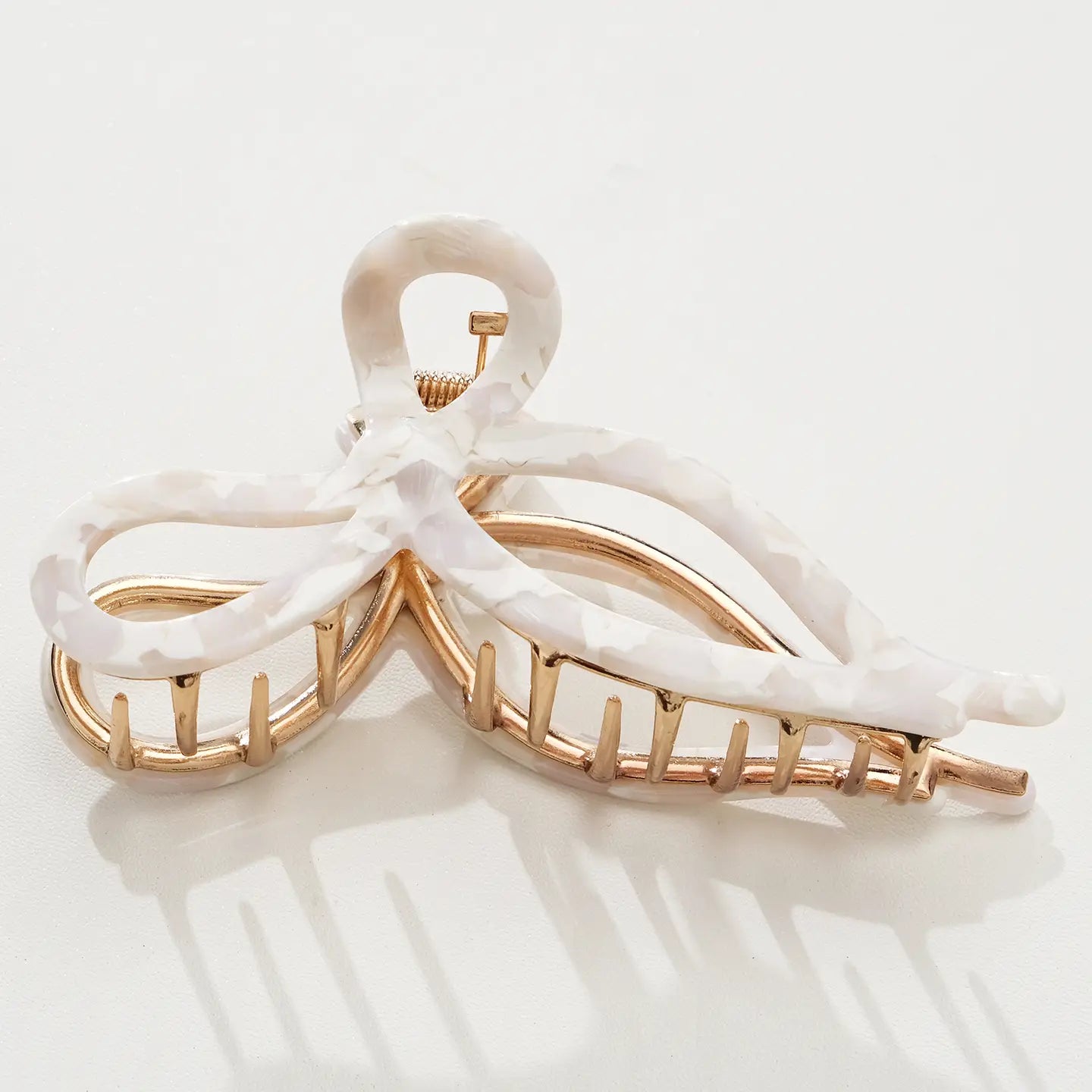Neutral Bow 4.5" Metal Hair Clip