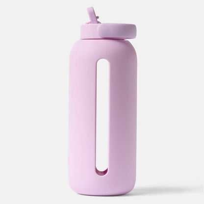 Big Glass & Silicone Reusable 36 Oz Flip Cap Water Bottle