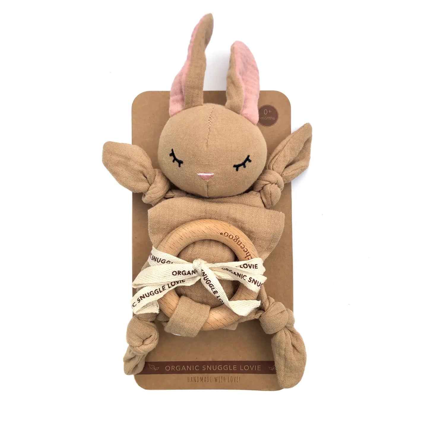Organic Snuggle Lovie Baby Blanket and Teether
