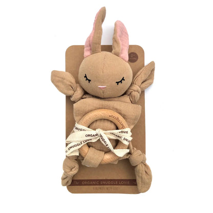 Organic Snuggle Lovie Baby Blanket and Teether