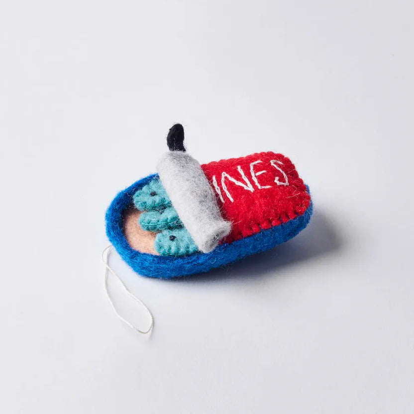 Can of Sardines Felt Holiday Ornament